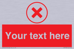 Custom red background, red cross in circle sign